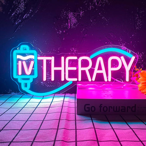 Gippro IV Therapy Neon Signs for Wall Decor,Dimmable Nurse Medical Spa Salon Neon