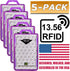 ID Stronghold - Pack of 5 - RFID Blocking Secure Badge Holder - Duolite 2 Card ID Holder - Heavy Duty Plastic ID Badge
