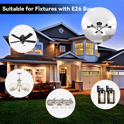 TJOY 6 Pack A19 LED Light Bulbs, 60 Watt Equivalent, 9W Efficient, Soft Warm White 2700K, E26 Standard Base,
