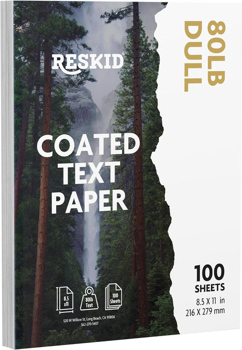 Double-Sided Dull/Matte Digital C2S Paper – Perfect for Color Laser Printing, Design Proposals, Flyers, Brochures | 8.5 x 11 | 80lb Dull Text (32lb Bond) | Dull/Matte Coated | 100 Sheets