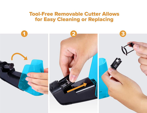 Bostitch Office Battery Pencil Sharpener, Hinged Tray, Colored Pencil Compatible, Blue (BPS2-BLUE) and Black (BPS2-BLK)