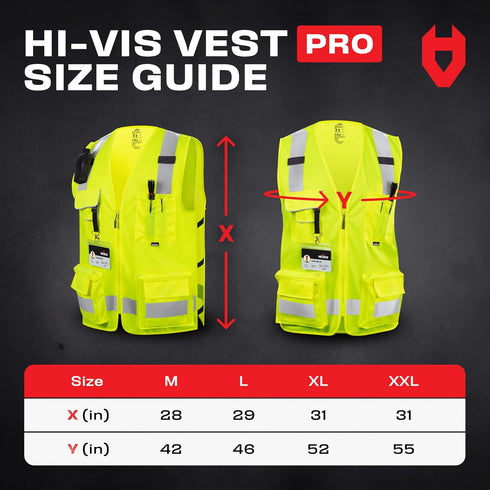 NoCry Premium Reflective Safety Vest for Men, Heavy Duty Stitching, ANSI Class 2