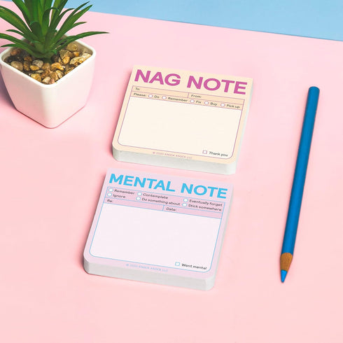 Knock Knock Mental Note to Do Sticky Note Pad, 1-Count, 3 x 3-inches, 100 Sheets (Pastel Edition)
