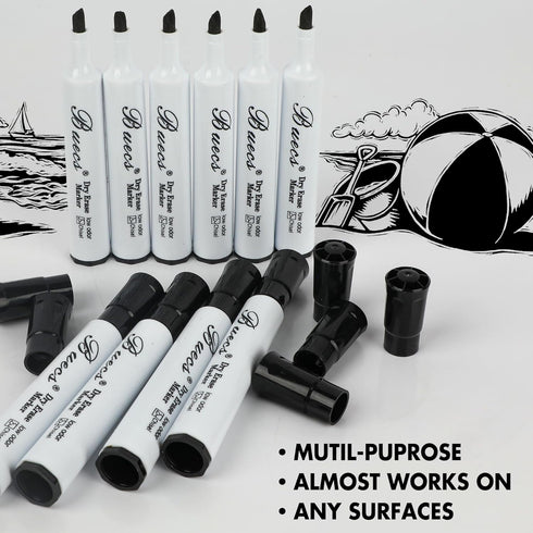 Black Dry Erase Markers Low-Odor 80 Count Chisel Tip for Writing on Whiteboards and Dry-Erase Boards