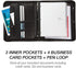 Samsill Professional 1-Inch Zipper Binder Padfolio, Black, Includes iPad Pocket & Writing Pad