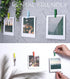 Mini Self Adhesive Clips for Pictures, 20 Pack, Mixed Colors Wood Clip Holders for Wall & Artwork