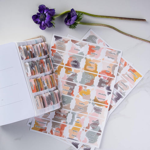 DIVERSEBEE Large Print Laminated Bible Tabs, Easy to Apply, Bible Study Journaling Supplies, Index Book Tabs for Women,