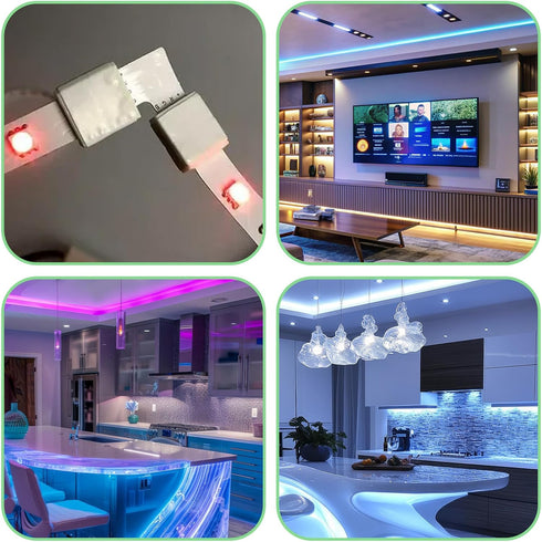Zelphvt 28 3 10mm Pcs Pin LED Strip Connector L Shape Extension T Shape Solderless LED Light Connectors Adapter Track