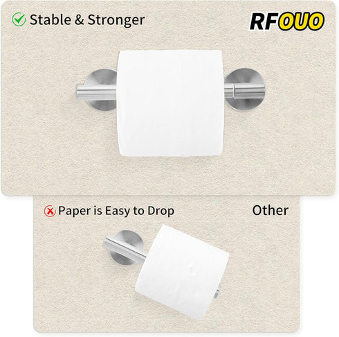 Brushed Nickel Toilet Paper Holder, Wall Mount for SUS 304 Stainless Steel, Double Post Pivoting Roll Holder for