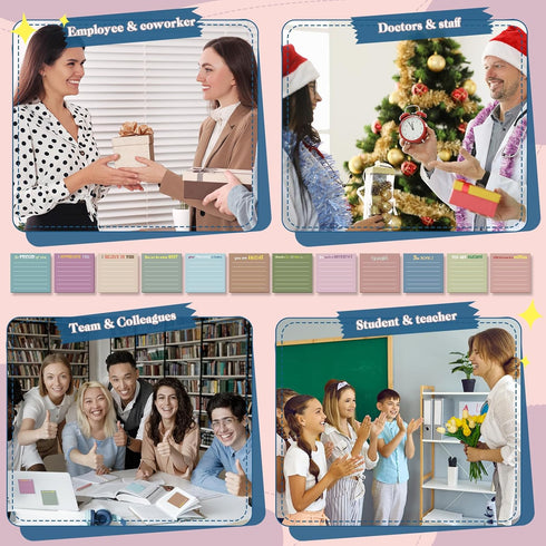 Yinder 24 Pcs Cute Inspirational Sticky Notes with Lines, Motivational Note Pad Gifts for Coworkers, Nurse, Teacher, 3