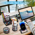 Mesh Pen Holder for Desk, 5 Pieces Desk Organizer Office Supplies Caddy with Sticky Notes Holder for Home, School, Black