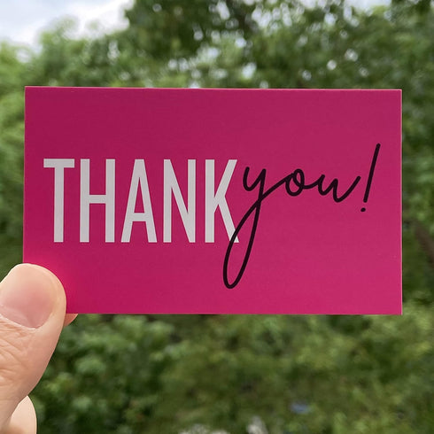 RXBC2011 Pack 100 Thank You for your support Cards Handwritten Lettering Design Thank you small business Card