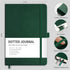 RETTACY Bullet Dotted Journal - A5 Dotted Grid Notebook with 192 Pages, 100 GSM Acid-Free Paper, Bullet Journaling, Sketching, Leather Hardcover, Inner Pocket, 5.7'' × 8.3'' (Dark Green)