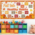 Fall Healthy Bulletin Board, Maple Leaves Pumpkin Cutouts for Class School Office