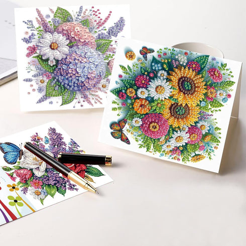 8 Packs 30x15cm) Diamond Art Painting Greeting Card Kit Diamond Art Greeting Cards Special Shaped Diamond Painting
