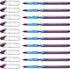 Schneider Slider Basic XB Ballpoint Pen, 1.4 mm Extra Broad, Transparent Barrel, Violet Ink, Box of 10 Pens