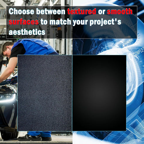 ABS Plastic Sheet 1/4 Inch Thick, 8" x 12" (2-Pack), Black Rigid Moldable Panel for DIY Home Decor