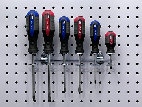 Triton Products Multi-Ring Tool Holder Pegboard Hook, 9 Inch, Silver, 2 Count by Triton Products