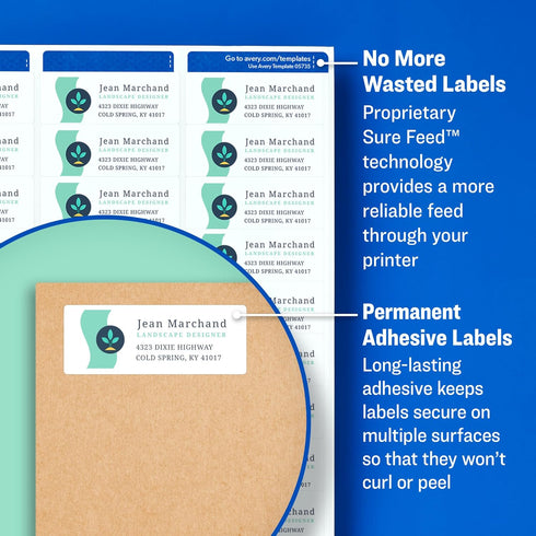 Avery Send & Reply Piggyback Mailing Labels, 1 x 3, Pack of 240 (5735)