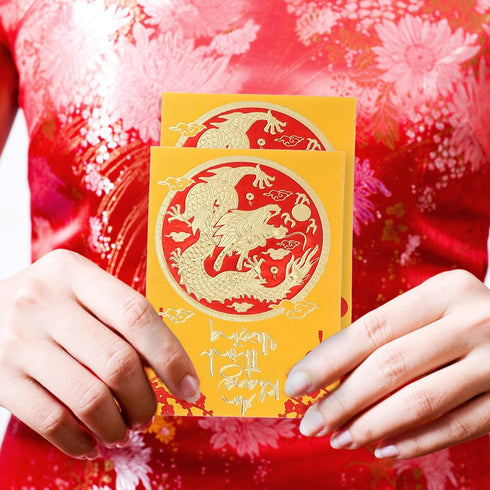 Chinese New Year Red Envelopes 2024, Lunar New Year Money Envelopes, Red Envelope Packets Hong Bao with Gold Embossed