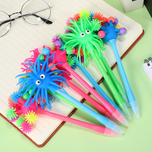 Toyvian 9pcs Stress Ball Ballpoint Pens Fun Pens Sea Urchin Ballpoint Pen Silly Pens Cute Sea Urchin Shaped Pens Soft Rubber Monster Pens Cartoon Ballpoint Ink Gel Pens Christmas Pen Gifts by Toyvian