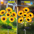 4 Pack 24 ostritec Sunflower Solar Lights Outdoor Decor, Solar Garden Decor Waterproof Solar Sunflower Outdoor Lights