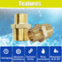 2pcs Reducing Hex Nipple, Brass 1/2" NPT Male x 3/8" NPT Male Pipe Fitting Reducer Adapter (2pcs, 1/2"-3/8")
