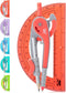 Mr. Pen Compass and Protractor Set, Red Geometry Tool for Drawing, Math Compass, Protractor Set