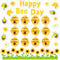 Bee Birthday Bulletin Board Set with Happy Bee Day Decorations, Honeycomb Cutouts, and Sunflowers for Classroom Decor