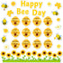 Bee Birthday Bulletin Board Set with Happy Bee Day Decorations, Honeycomb Cutouts, and Sunflowers for Classroom Decor