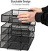 Mind Reader Stackable Paper Tray, Metal Mesh Desktop Organizer, File Storage for Office, 4 Pcs, Black