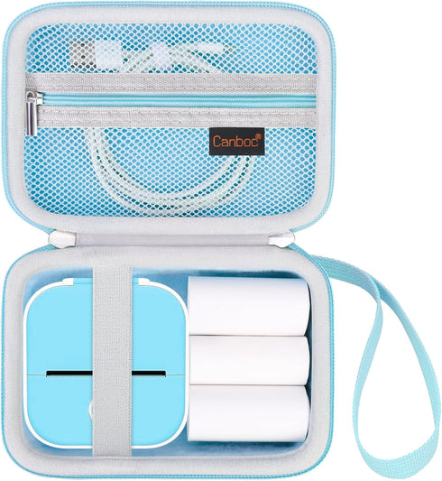 Canboc Carrying Case for Phomemo M02/T02 Mini Printer, Pocket Thermal Bluetooth Sticker Maker, Blue