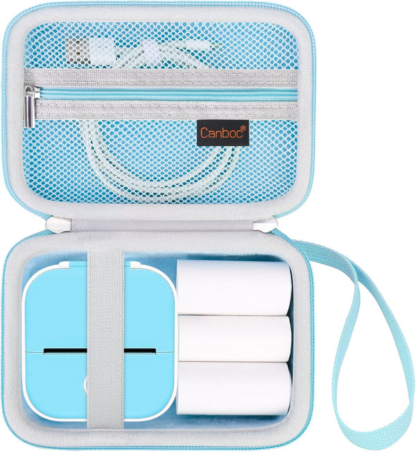 Canboc Carrying Case for Phomemo M02/T02 Mini Printer, Pocket Thermal Bluetooth Sticker Maker, Blue