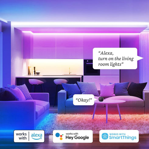 Sengled 1m/3ft 2m/6.56ft Zigbee Smart Light Strip Extension No Plug, Voice Compatible with Alexa, Google Assistant
