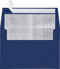 LUXPaper A4 Foil Lined Invitation Envelopes | 4 1/4" x 6 1/4" | Blue with Silver LUX Lining | 50 Qty | Peel & Press |