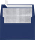 LUXPaper A4 Foil Lined Invitation Envelopes | 4 1/4" x 6 1/4" | Blue with Silver LUX Lining | 50 Qty | Peel & Press |