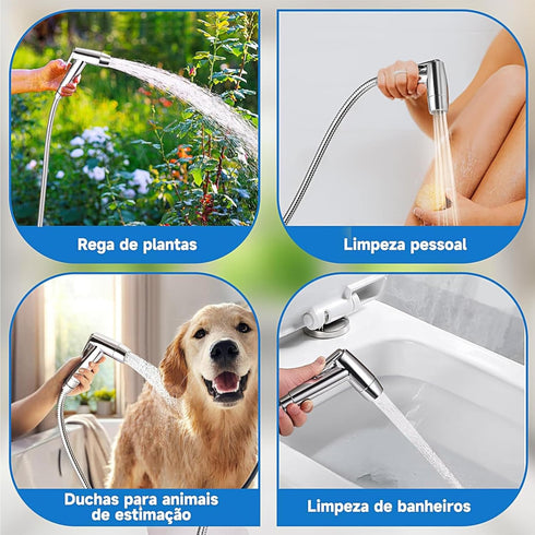 Set, 3 Set Handheld Bidet Sprayer Toilet Bathroom with Wall Bracket Hose Closestool, Squatting Pan, Water Flower, Floor