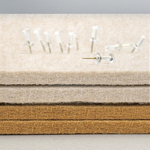 Large Bulletin Board, 24 x 18 inches Felt Decorative Pin Board, Cork Board Alternative with 20 Pushpins - Oatmeal