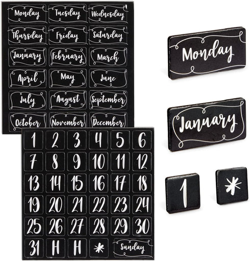 Juvale Magnetic Calendar for Classroom, Number Magnets and Calendar Magnets with Day, Month, Date (50 Piece)