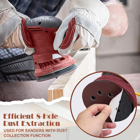 Jamiikury Set, 5 Inch 40/60/80/100/120/180/240/320/400/600 Pack 200 Sanding Discs Orbital Sander Sandpaper Hook