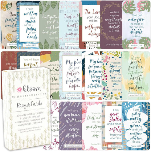 bloom daily planners Writefully His Prayer Card Deck (Pack of 30) - Inspirational Bible Verses for Women