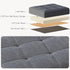 PROXRACER Small Square Foot Stools Ottoman with X-Shaped Metal Legs, Upholstered Tufted Fabric Cushion Footrest