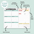 Weekly Planner Pad, 52 Letter Size Tear Off Sheets, 8.5” x 11” Undated Calendar Weekly Desk Planner Notepad