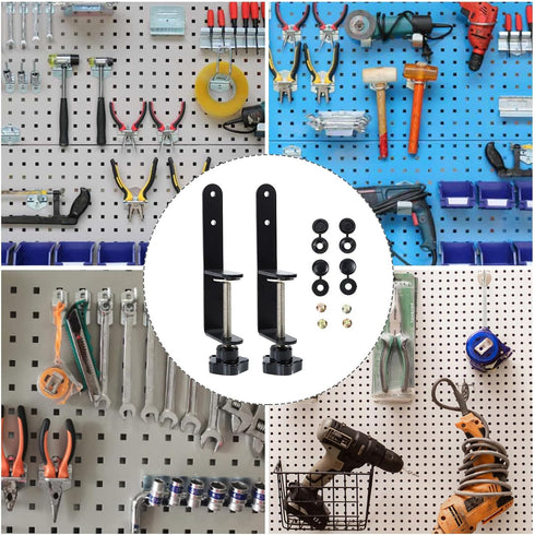 ARTSEWPLY 2 Pieces Vertical Pegboard Install Clips Pegboard Accessory Brackets for Industrial and Workbench Storage