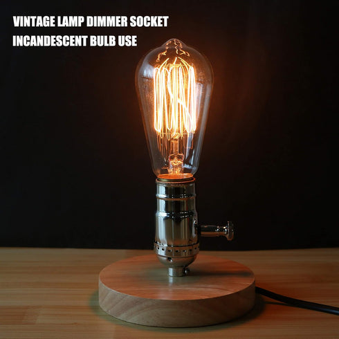 Dimmer E26 150 120 (Silver-1Pack) Antique Full Range Socket Incandescent Lamp Holder Vintage Edison Pendant Light