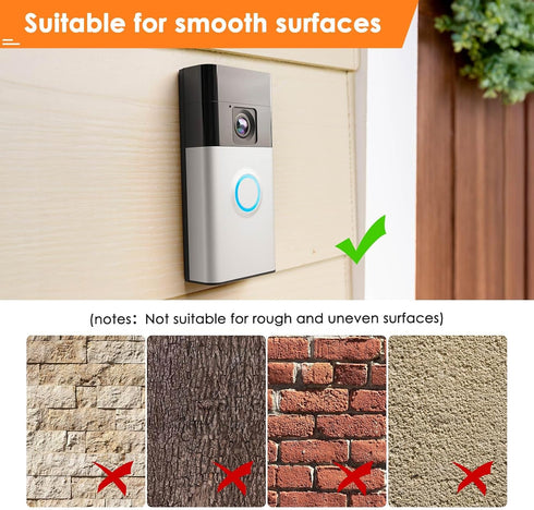 (2024 LOCKA Adhesive Mount for Ring/Other Battery Doorbell Release), No Drilling Camera Door Mounting Holder Bracket