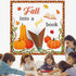 Fall into a Good Book Bulletin Board, Classroom Decorations with Pumpkin Cutouts and Autumn Maple Leaves