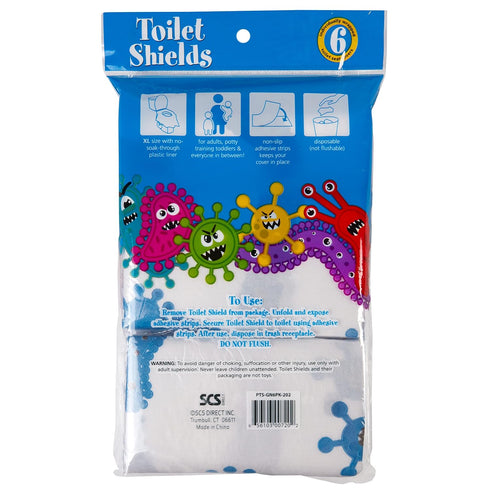 (6 Pack) Potty Shields Toilet Seat Covers Disposable - XL Waterproof Toilet Cover for Toddlers, Kids & Adults