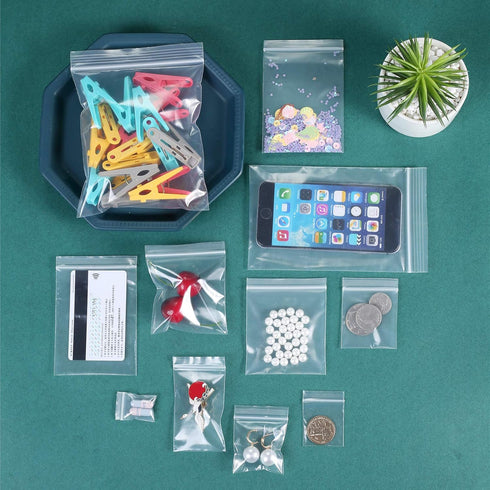 200 Pack 3" x 4" Thick Clear Reclosable Zip Bags, Heavy Duty Resealable Zipper Lock for Jewelry, Beads