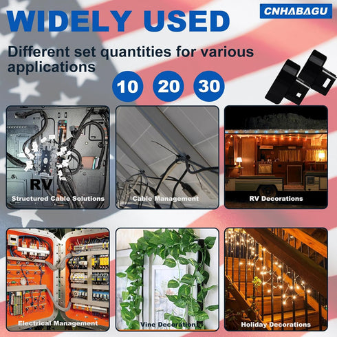 1-Second (10pcs, D20 0.78IN) Magnet Zip Tie Mount Magnetic Zip Ties Mount Holder Strong Magnetic Snap Installation